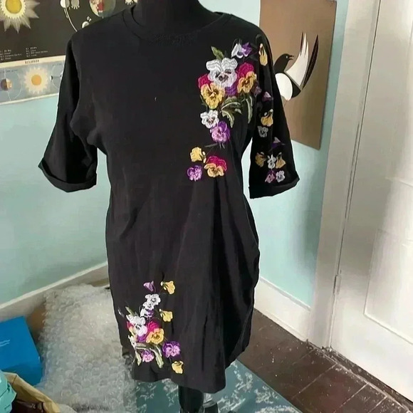 ASOS pansy, embroidered T-shirt dress 4 - Picture 1 of 6